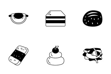 Types Of Japanese Mochi Icon Pack