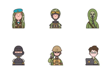 Types Of Soldier And Military Forces Icon Pack
