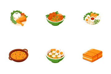 Typical Indonesian Food Icon Pack