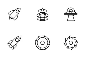 UFO Line Icons Icon Pack