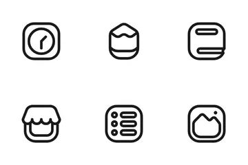 Conjunto mínimo de iconos monolínea: interfaz de usuario básica Paquete de Iconos