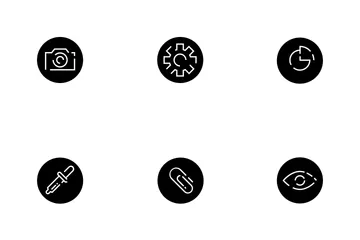 Ui Round Elements Black Icon Pack