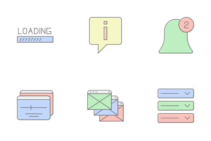 UI Ux Design Icon Pack - 50 Design & Development Colored Outline Icons ... image.