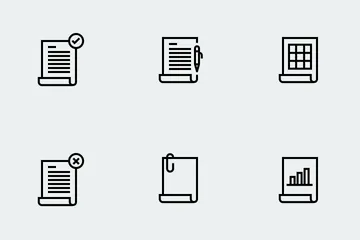 Umrissenes Dokument-Icon-Set Symbolpack