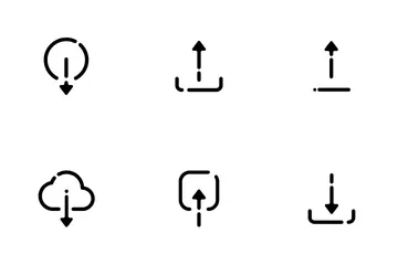 アップロードとダウンロードの矢印記号 アイコンパック