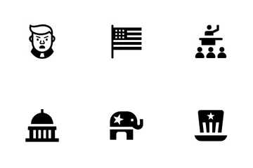 US-Präsidentschaftswahlen Symbolpack