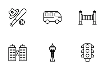 USA Culture And Landmarks Icon Pack