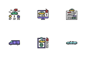 Used Car Sale Automobile Service Icon Pack
