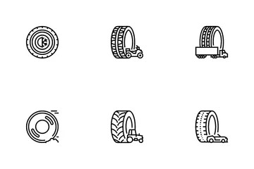 Used Tire Sale Shop Business Icon Pack