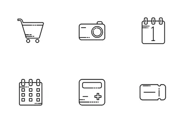 User Interface Line Style Icon Pack