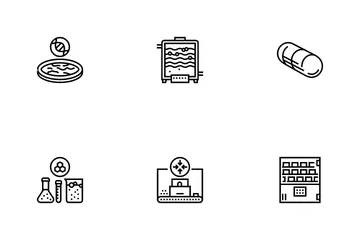 Usine de production pharmaceutique Pack d'Icônes