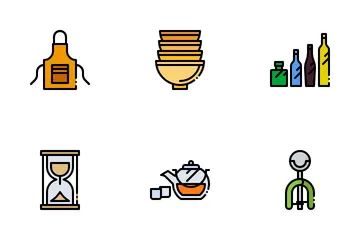 Cozinha e utensílios de cozinha Pacote de Ícones