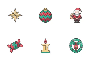 Vacaciones muy navideñas Paquete de Iconos