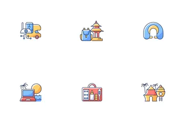 Vacaciones nómadas Paquete de Iconos