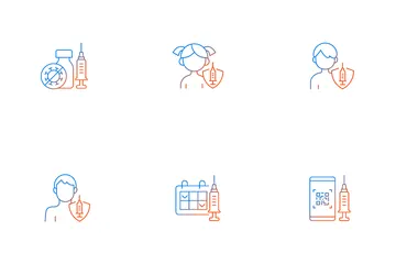 Vaccination And Covid Passport Icon Pack
