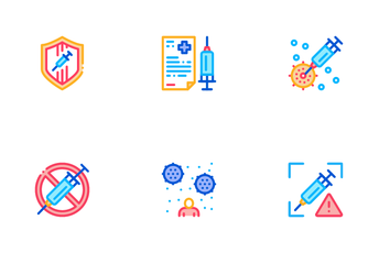 Vaccination Syringe Icon Pack