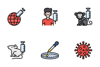 Vaccine And Laboratory Icon Pack