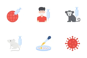 Vaccine And Laboratory Icon Pack