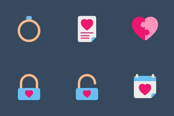 Valentine And Romance 1 (Flat) Icon Pack