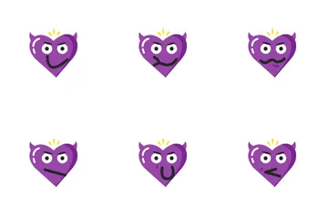 Valentine Heart Angry Devil Emoji Icon Pack