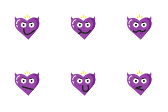 Valentine Heart Angry Devil Emoji Icon Pack
