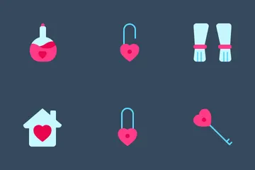Valentinstag und Romantik 2 (Flach) Symbolpack