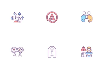 Valores y problemas religiosos Icon Pack