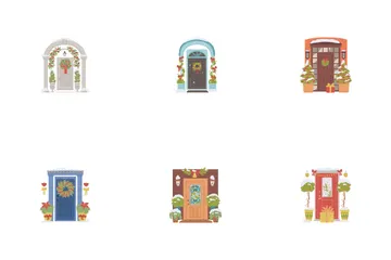 Various Home Entrance Doors Icon Pack