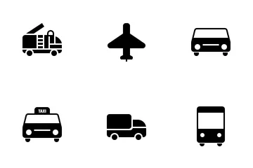 Vehicle Glyph Icon Pack