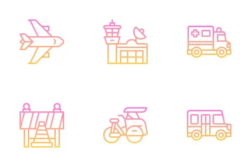 Vehicles And Transport Icon Pack