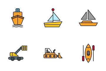 Vehicles And Transport Icon Pack