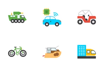 Vehicles And Transportation Icon Pack