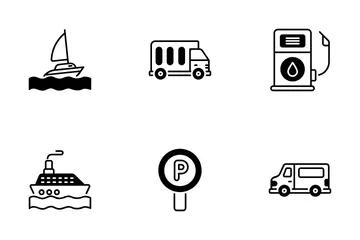 Vehicles And Transports Icon Pack