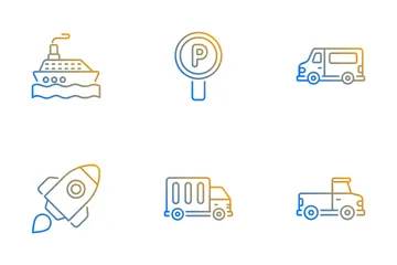 Vehicles And Transports Icon Pack