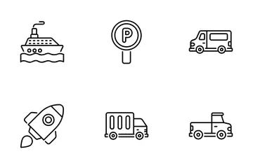 Vehicles And Transports Icon Pack