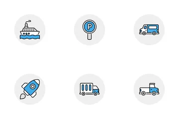 Vehicles And Transports Icon Pack