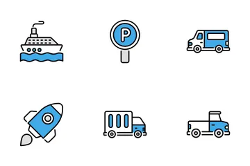 Vehicles And Transports Icon Pack