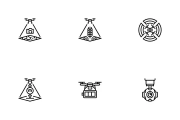 Vehículo aéreo no tripulado (UAV) Paquete de Iconos