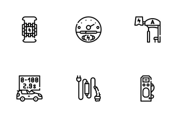 Vehículo eléctrico Paquete de Iconos