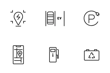 Vehículo eléctrico Paquete de Iconos