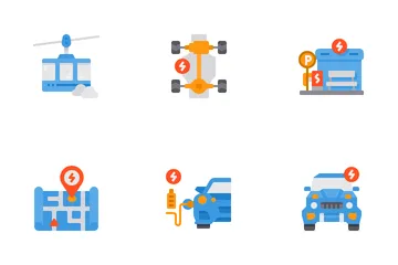 Vehículo eléctrico Paquete de Iconos