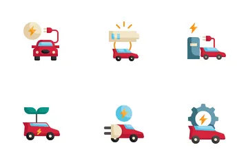 Vehículo eléctrico Paquete de Iconos