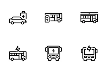 Vehículo eléctrico Paquete de Iconos