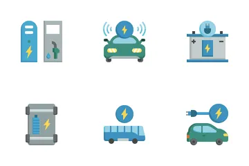 Veículo elétrico Pacote de Ícones