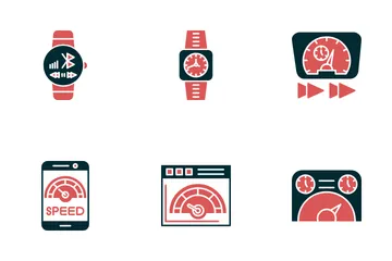Velocímetro e tempo Pacote de Ícones