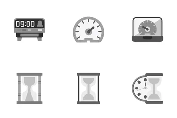 Velocímetro y tiempo Paquete de Iconos