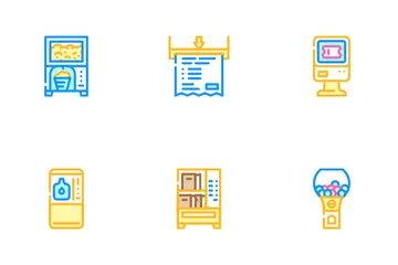 Verkaufsautomatenausrüstung Icon Pack