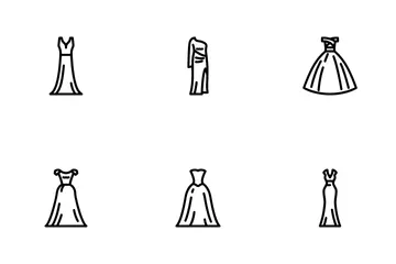 Vestido de novia Paquete de Iconos