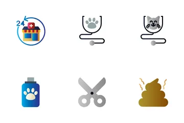 Veterinário e animal de estimação Icon Pack