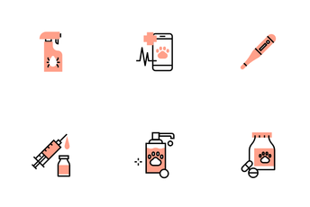 Veterinary Flat Outline - Fluffy Pet Icon Pack